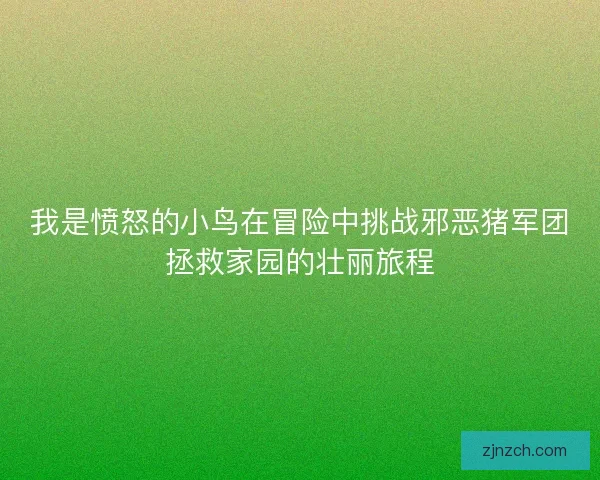 我是愤怒的小鸟在冒险中挑战邪恶猪军团拯救家园的壮丽旅程